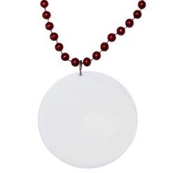 Customizable 3in Medallion Red Necklace 