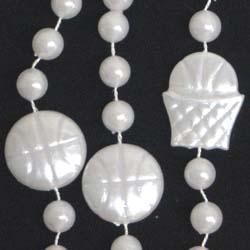 36in White Pearl Basketball Beads