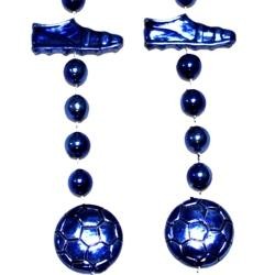 36in Metallic Blue Soccer Beads 