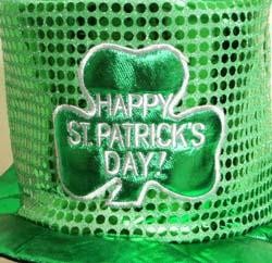9in Tall Shamrock Sequin Top Hat 