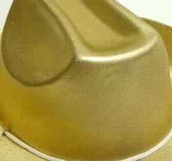 5in Tall Gold Cowboy Hat W/3in Brim 