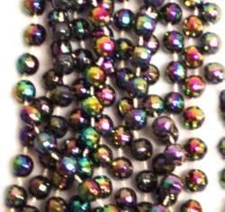 7mm 42in Rainbow Black AB Beads