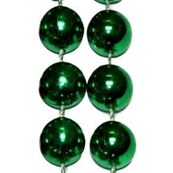 72in 16mm Round Metallic Green Beads