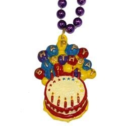 33in 10mm Metallic 6 Assorted Color Happy Birthday Bead