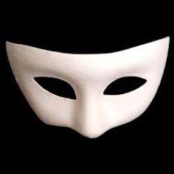 Blank White Paper Mache Cat Eye Masquerade Mask
