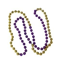 33in 7mm Round 4 Section Metallic Gold/Purple Beads
