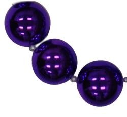 Graduated Purple Metallic Round Ball Necklace