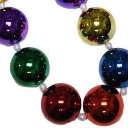 50in 50mm Metallic Rainbow Jumbo Round Ball Necklace