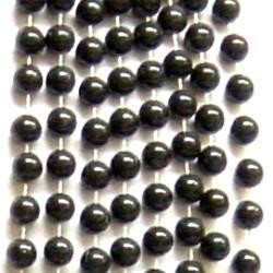 60in 16mm Round Black Clear Coat Beads