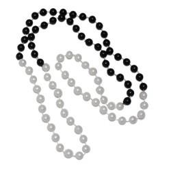 7mm 33in Black and White Pearl Beads