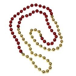 33in 7mm Round 4 Section Metallic Red / Metallic Gold Beads