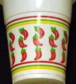 5in Plastic Cup w/Chili Pepper Design