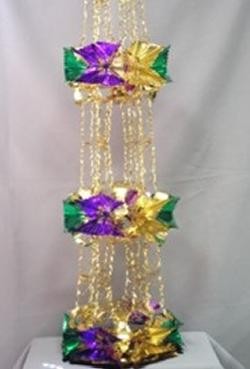 8ft Hex Cut Purple Green Gold Pull Out Garland