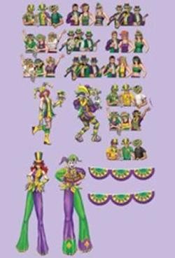 17in - 42in Assorted Size Mardi Gras Props Cutouts Back Drop Wall Decoration/ Float Decorations