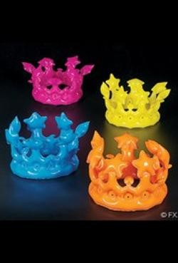 13in circ. Assorted Neon Inflatable Crown
