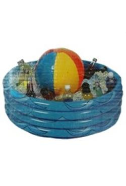 Inflatable Beach Ball Cooler 29in Diameter X 12in Deep - 16in Tall Overall
