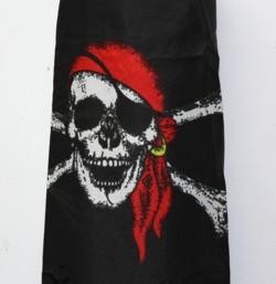 60in Polyester Skull And Crossbones w/ Red Scarf Windsocks
