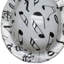 10in Music Note Derby Hats Comes in an Assortment of Black and White
