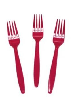 7in Hot Magenta Premium Heavyweight Plastic Forks