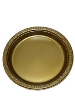 7in Gold Heavy Duty Plastic Plates