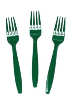 7in Green Premium Heavyweight Plastic Forks 