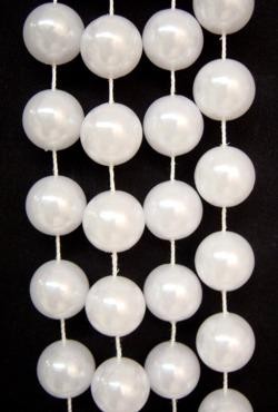 60in 16mm Round White Pearl Beads 
