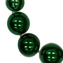 Graduated Green Metallic Round Ball Necklace 