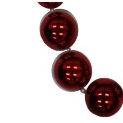 Graduated Red Metallic Round Ball Necklace