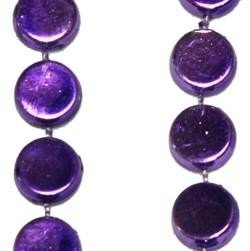 38in Metallic Purple Hockey Puck Beads