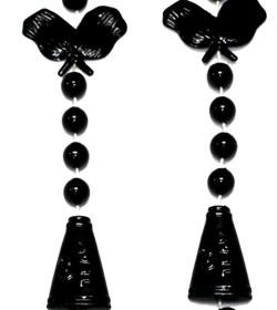 36in Metallic Black Cheerleader Beads 