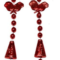 36in Metallic Red Cheerleading Pom Poms/ Megaphone Beads