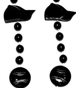 36in Metallic Black Baseball Beads