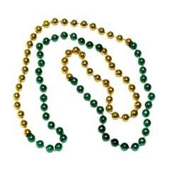33in 7mm Round 4 Section Metallic Green/ Met Gold Beads