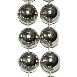 72in 16mm Round Metallic Silver  Beads