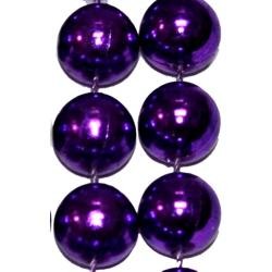72in 18mm Round Metallic Purple Beads