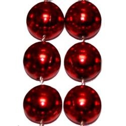 72in 18mm Round Metallic Red Beads