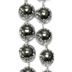 10mm 42in Metallic Silver Beads
