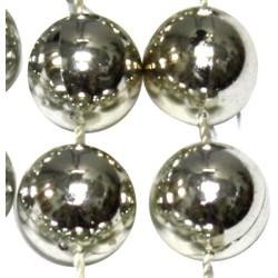 12mm 72in Metallic Silver Beads