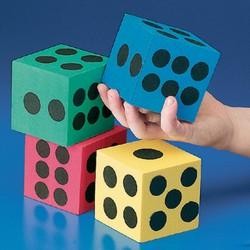 Assorted Color Foam Playing Dice