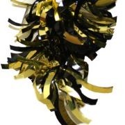 9ft Long x 4in Wide Black and Gold Metallic Shiny Tinsel Garland