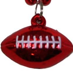 7mm 33in Red Beads with Football Medallion