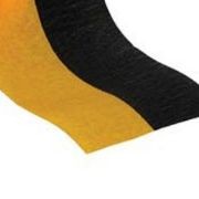 30ft Long x 2 1/2in Wide Black and Golden-Yellow Crepe Streamer