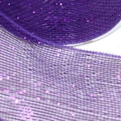 4in x 75ft Sinamay Metallic Purple Mesh Ribbon/ Netting