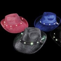 LED Light Up Assorted Color Cowboy Hat