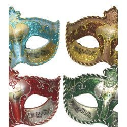 Paper Mache Masks: Assorted Musical Note Venetian Masks 