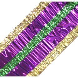 Purple, Green, and Gold Crinkle Mardi Gras Ribbon