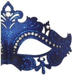 Venetian Masks: Blue Masquerade Eye Mask with Rhinestones 