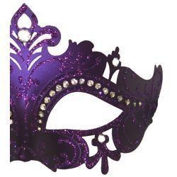 Venetian Masks: Purple Masquerade Eye Mask with Rhinestones
