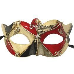 Assorted Venetian Molded Acrylic Masquerade Mask With Musical Notes Design