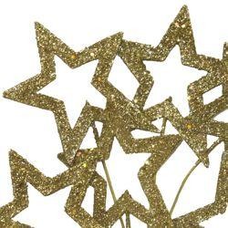 17in Long x 5in Wide Glittered Gold Star Picks